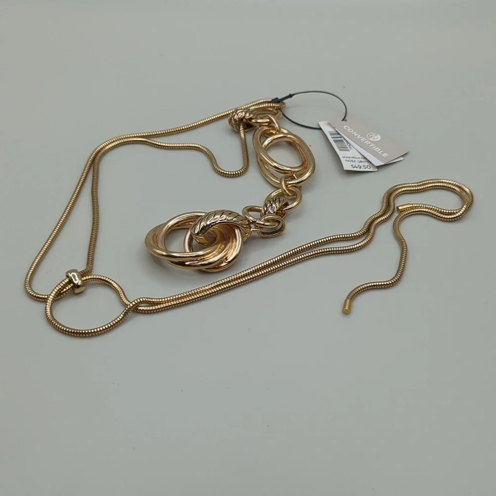Chico's Goldtone Chainlink Y Necklace NEW - Picture 5 of 5